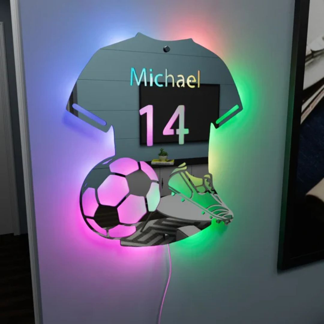 Lámina Acrílica LED| En Forma De Camiseta Personalizada Tipo Espejo