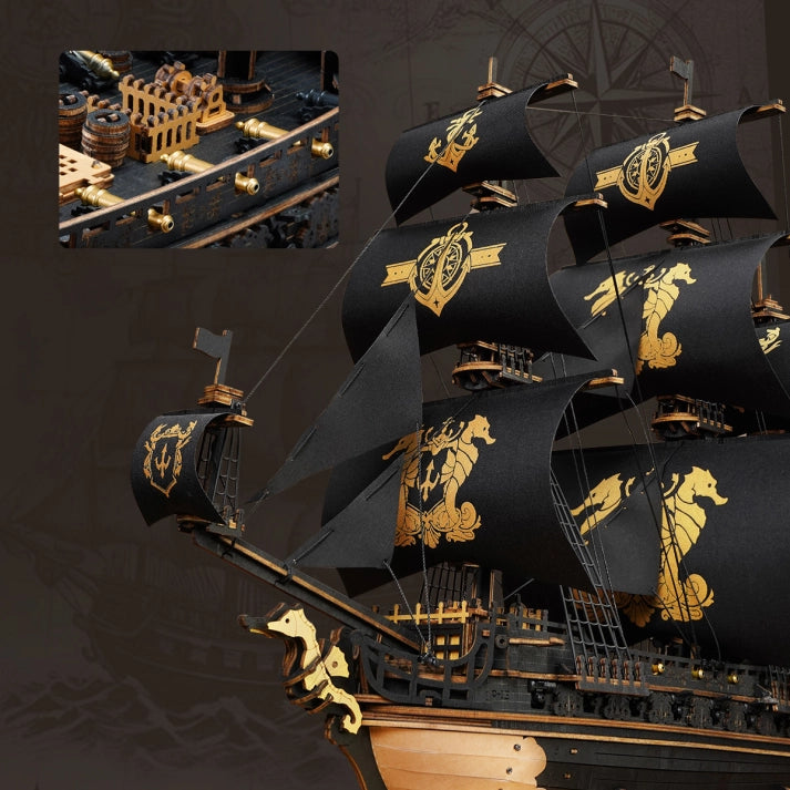 Barco piratas del caribe Rompecabezas de madera 3D 🚢