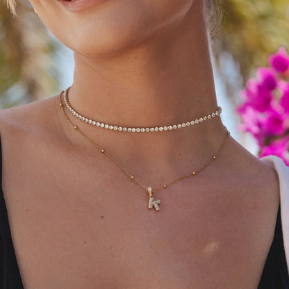 Collar Baño Oro 18k con Letra Inicial